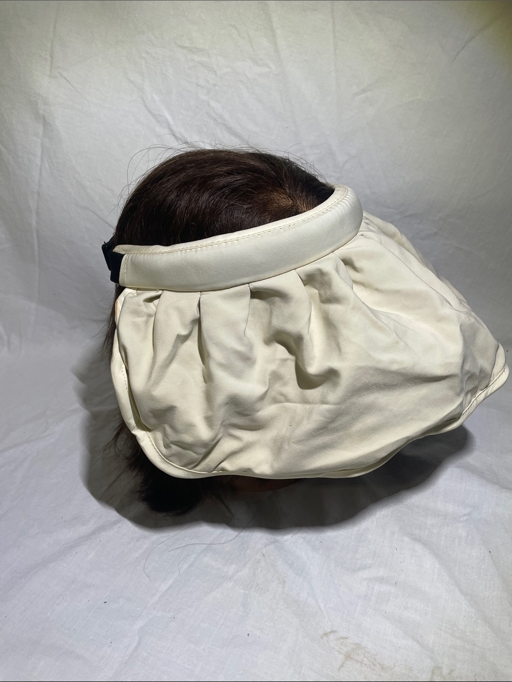 Women's Cream Padded Visor with Draped Brim